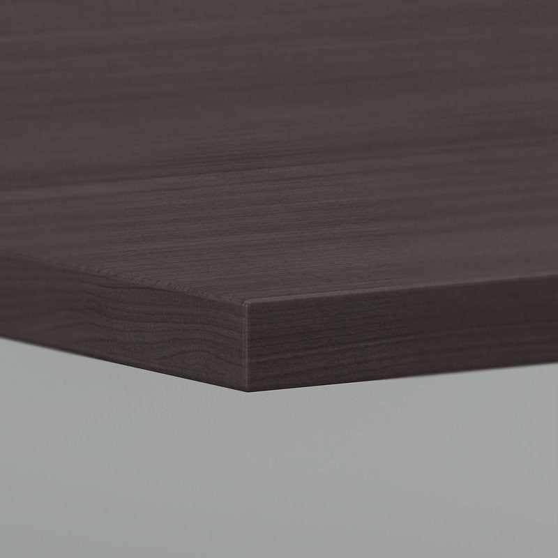 72W x 36D Boat Shaped Conference Table with Wood Base in Storm Gray