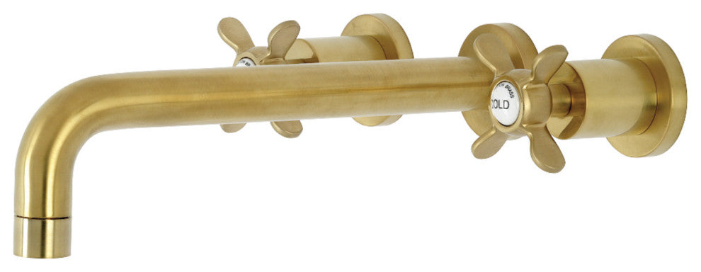 KS8027BEX Two-Handle Wall Mount Tub Faucet, Brushed Brass