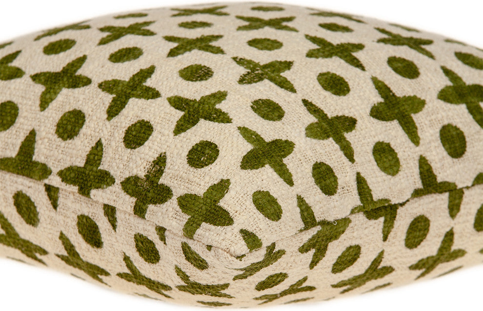Sitara Transitional Beige Printed Pillow Cover With Poly Insert