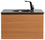 Simon  Wall Mount Vanity With Integrated black Sink, 30"