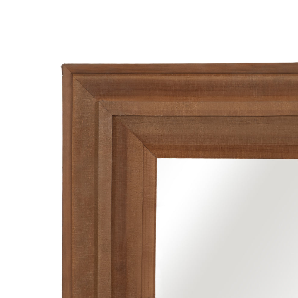 Wood Frame 24x36" Wall Mirror, Brown