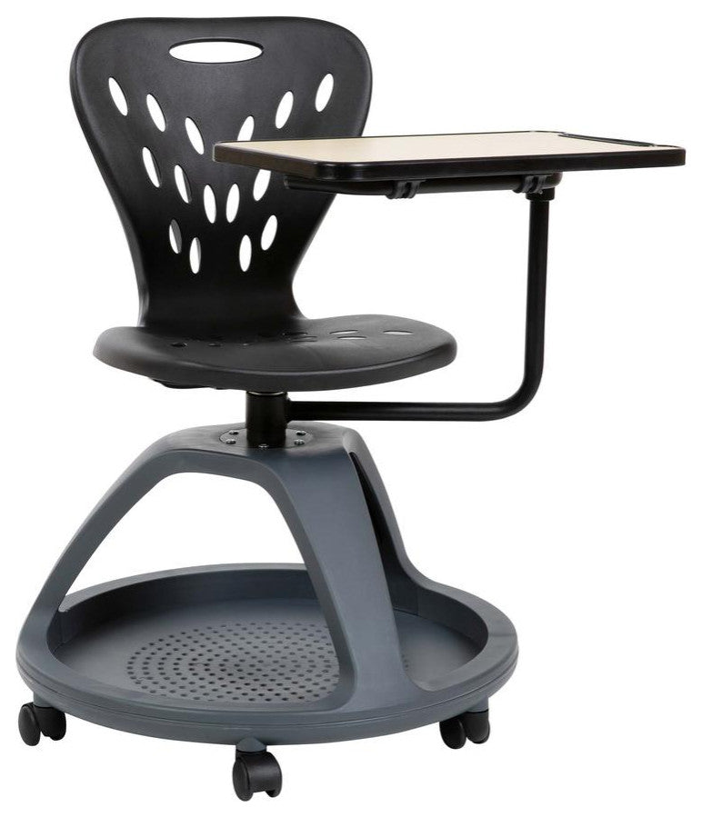 Mobile Desk Chair with 360 Degree Tablet Rotation and Under Seat Storage Cubby