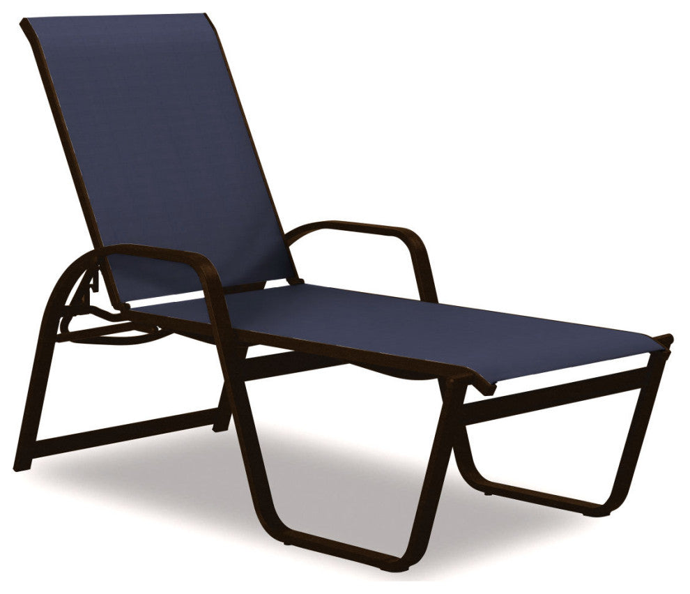 Aruba II 4-Position High Bed Chaise, Textured Kona, Navy