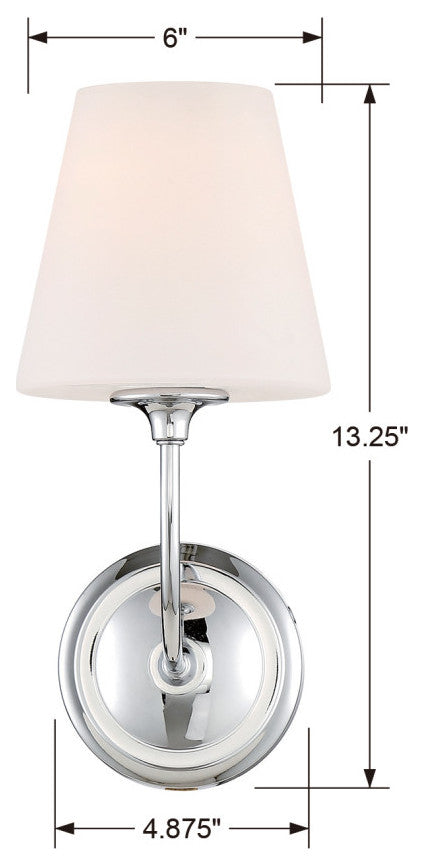 Libby Langdon for Crystorama Sylvan 1 Light Chrome Wall Mount