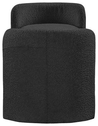 Peyton Boucle Fabric Upholstered Bench, Black