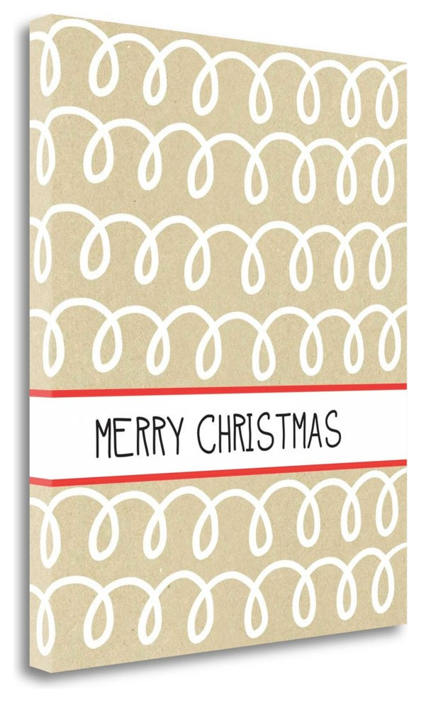 "Krafty Merry Christmas White Loop" By Linda Woods, Gallery Wrap Canvas