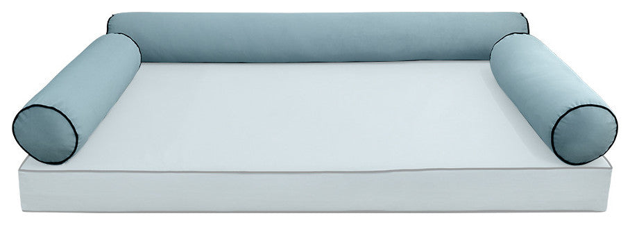 STYLE V6 TwinXL Velvet ContrastPipe Indoor Daybed Bolster Pillow|CoverOnly|AD355