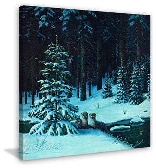 "Christmas Forest" Painting Print on Wrapped Canvas