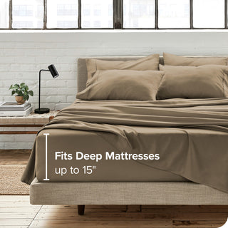 Bare Home 6-Piece Microfiber Sheet Set, Taupe, California King