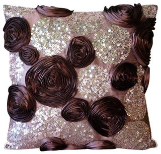 Abstract Plum Throw Pillows Cover, 22"x22" Silk Pillow Covers, Wine And Roses