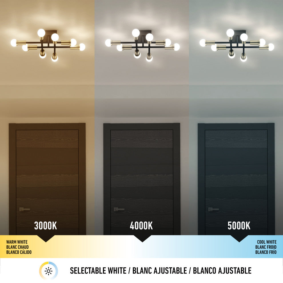 Artika Aristo Contemporary Flush Mount, Black and Gold