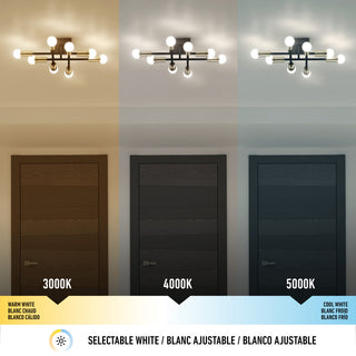 Artika Aristo Contemporary Flush Mount, Black and Gold