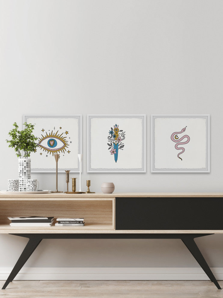 Unique Twist Triptych, Set of 3, 24x24 Panels