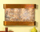 Sunrise Springs water fountain, Brown Marble, Rustic Copper, Round