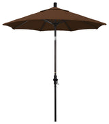 7.5' Bronze Collar Tilt Crank Aluminum Umbrella, Teak Olefin