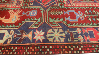 Fine Vintage Distressed Rosalee Blue/Red Runner, 3'4x10'2