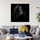 "Black Equine Attraction" Frameless Free Floating Tempered Glass Panel Wall Art