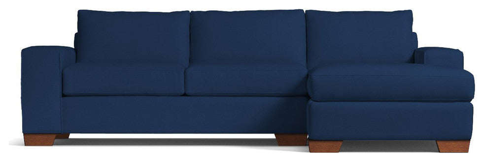 Apt2B Melrose 2pc Sectional Sleeper, Cobalt Velvet, Innerspring Mattress, Rt Chs