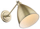 1 Light Wall Mount Cone shaped Adjustable Sconce in Aged Brass