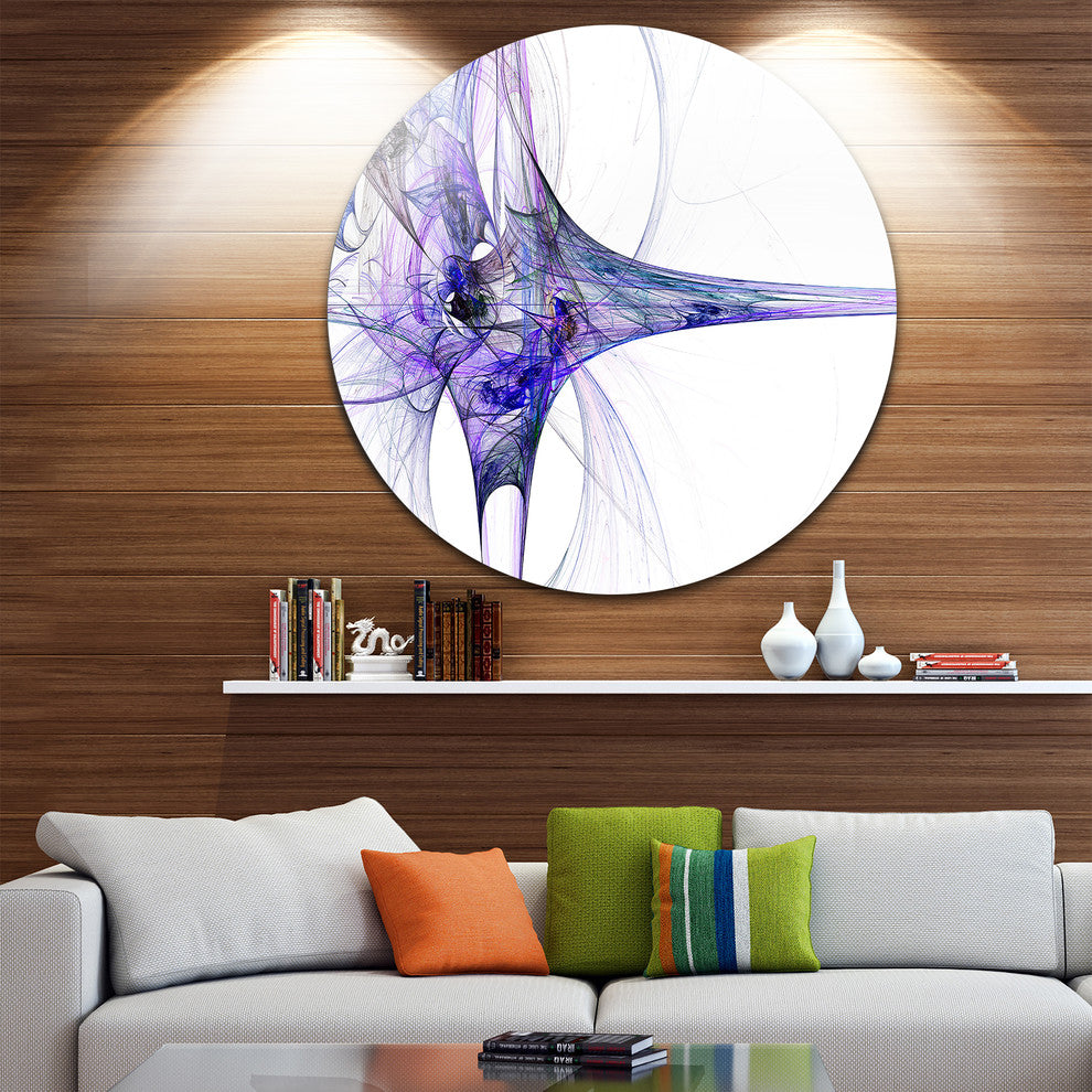 Fractal Artwork Blue, Abstract Digital Art Round Wall Art, 23"