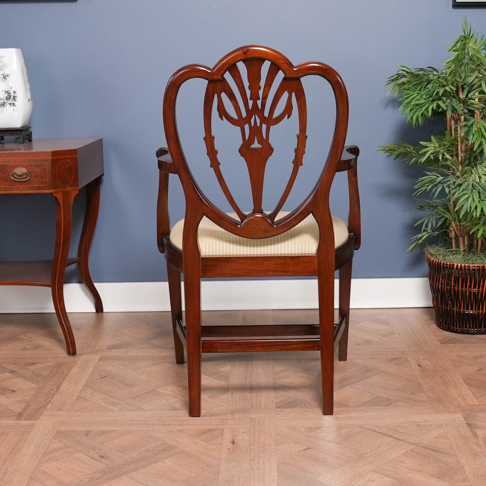 Carved Shield Back Arm Chair