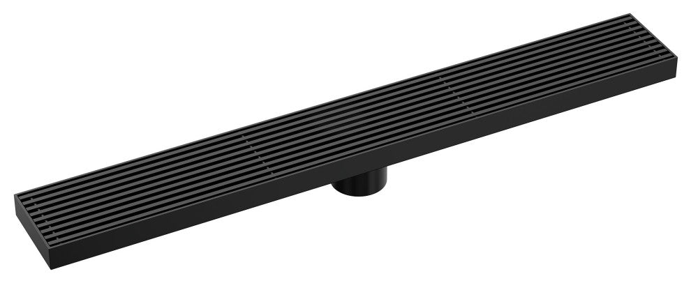 24" Stainless Steel Linear Shower Drain, Tile-In Pattern, Matte Black