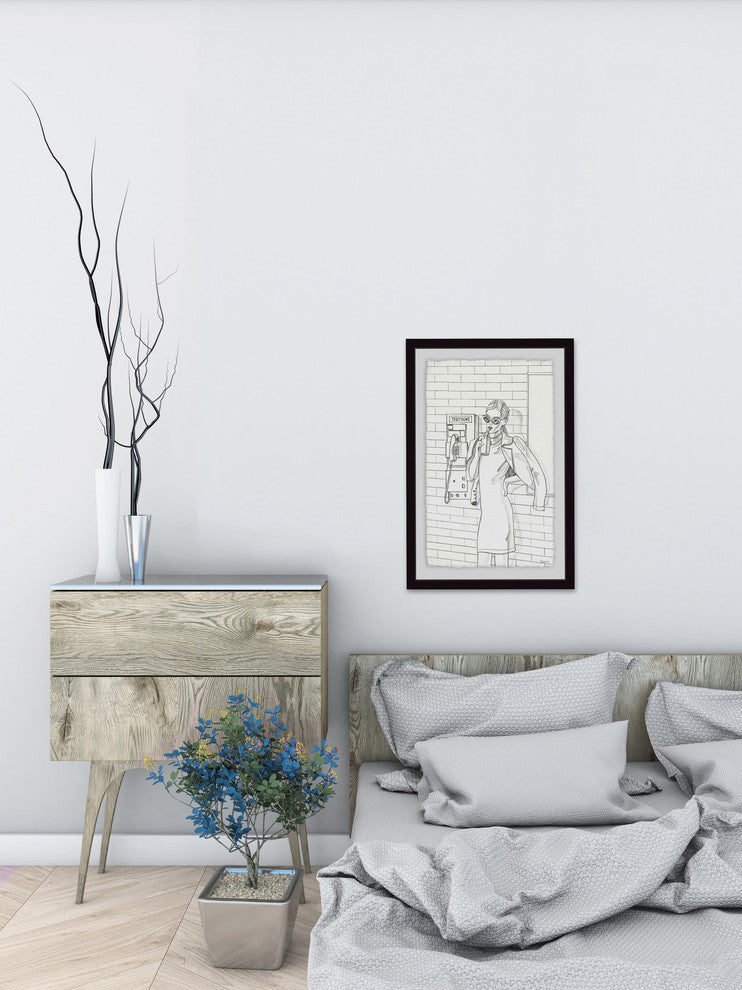 "On the Telephone" Framed Painting Print, 30"x45"