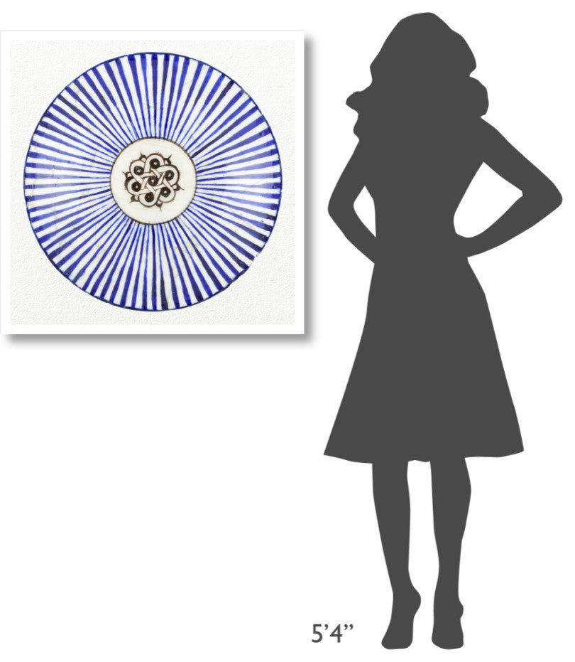"Blue Striped Bowl" Paper Print 13th Century Persian Artisan, 32"x32"
