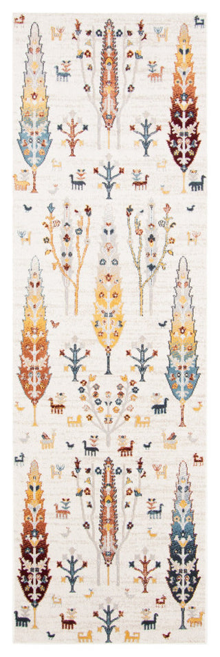 Aqua Pine Area Rug, Ivory, 2'6"x8'