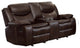 2-Piece Bogo Double Reclining Sofa and Glider Chair, Dark Brown Leather