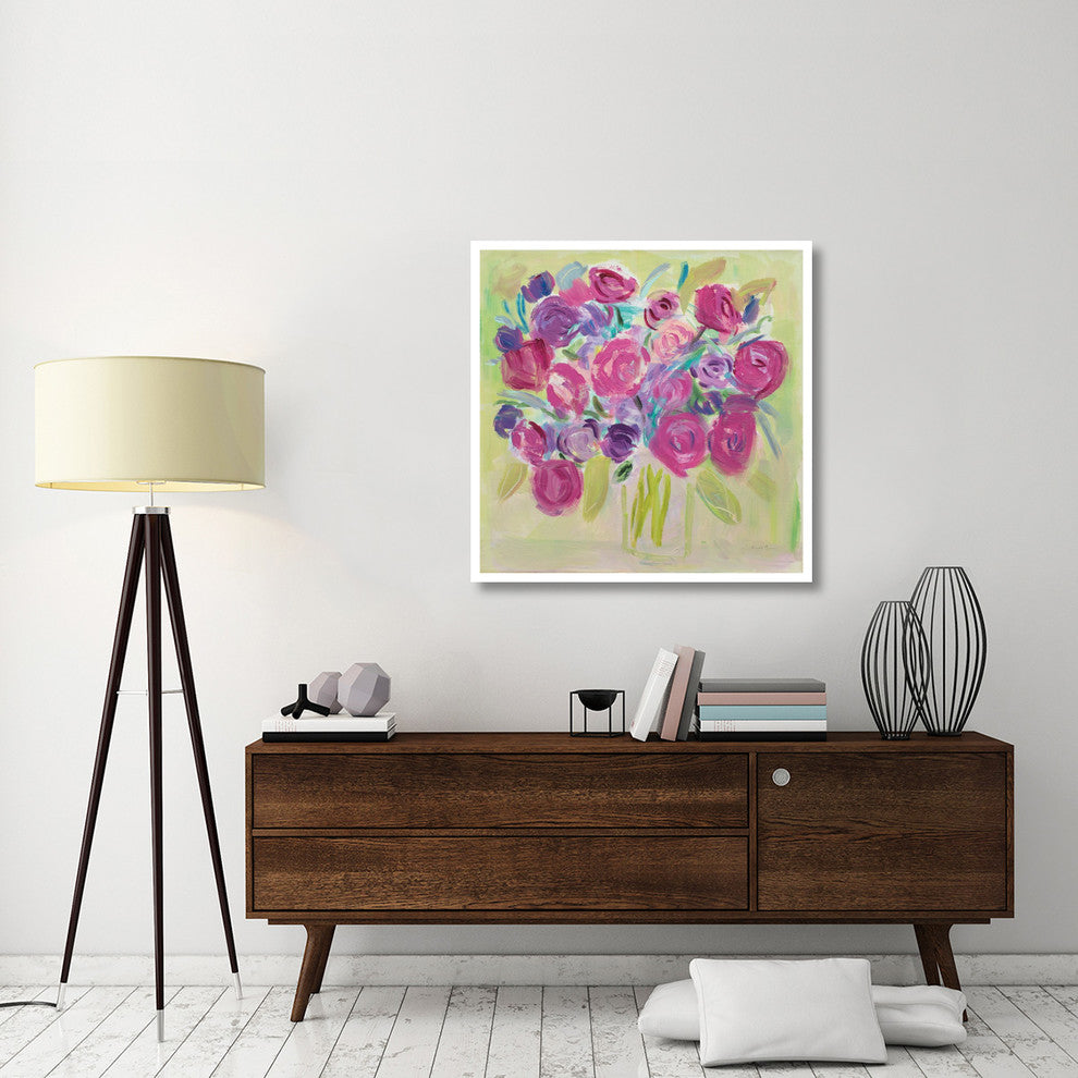 "Pink Roses" Digital Paper Print by Farida Zaman, 38"x38"