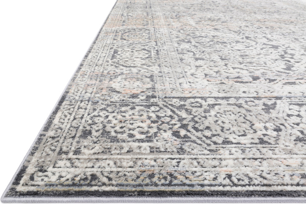 Lucia Rug, Steel/Ivory, 1'6"x1'6" Sample Swatch