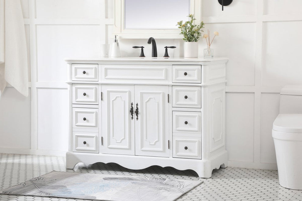 Elegant VF30448AW 48"Single Bathroom Vanity, Antique White