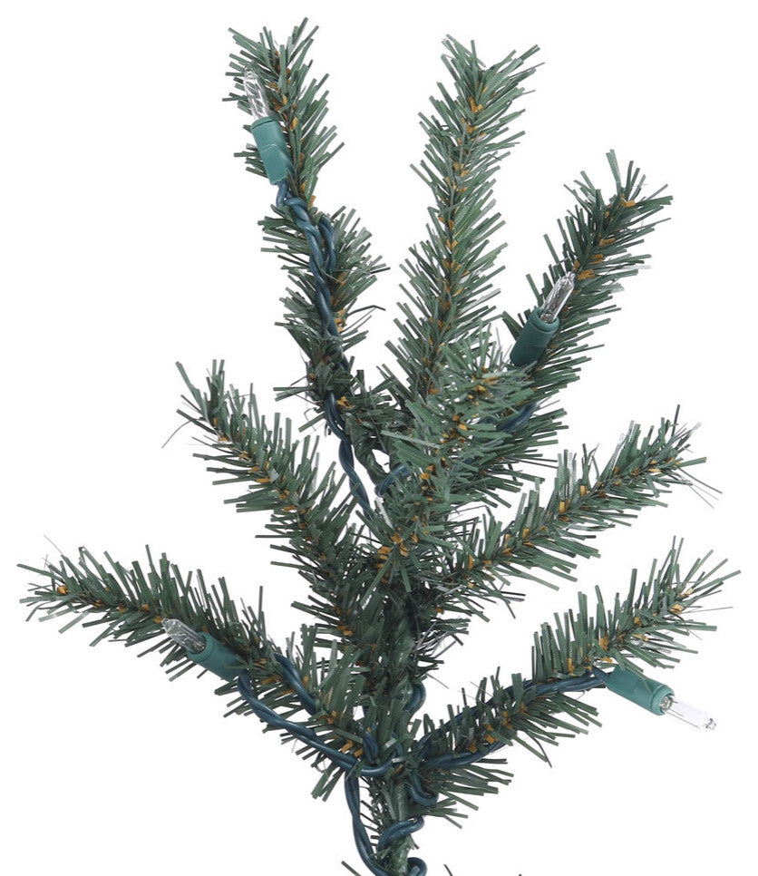 Vickerman Tree With Metal Stand, Tree: Green, Lights: Clear, 2'