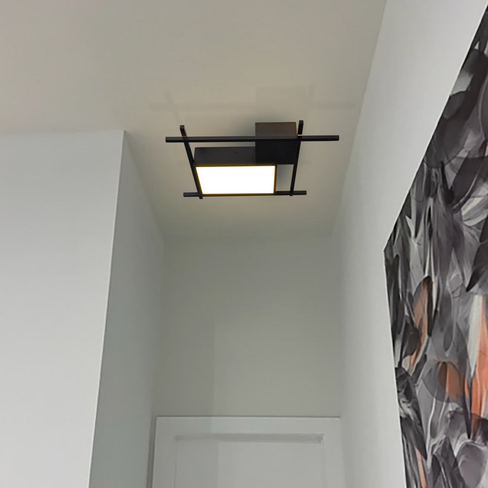 Radium 19" ETL Certified Integrated LED Ceiling Fixture, Black