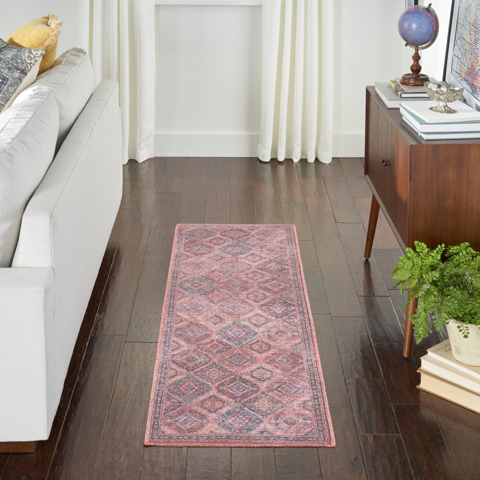 Nicole Curtis Machine Washable Series 1 10' Runner Multicolor   Area Rug