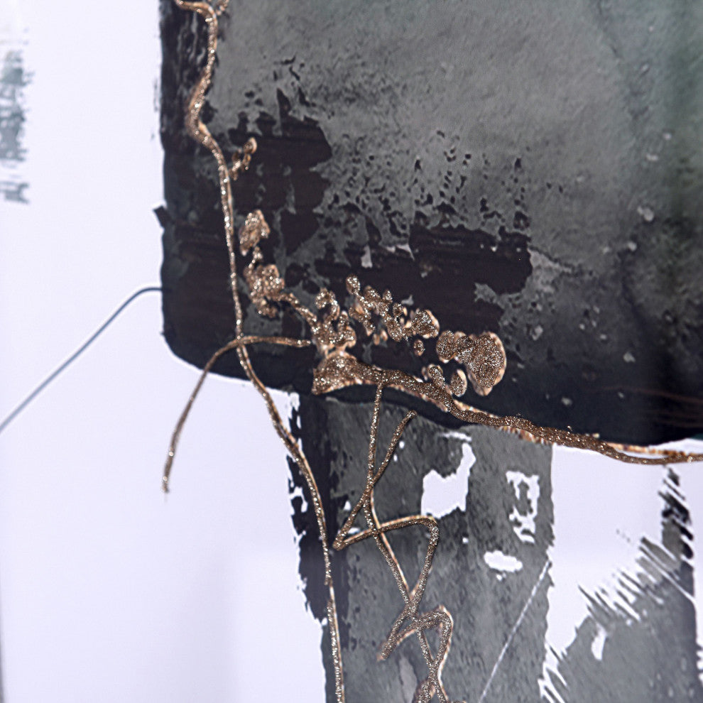 Synthesis Hand Embellished on Paper Framed Under Plexi Glass, Shadow Box