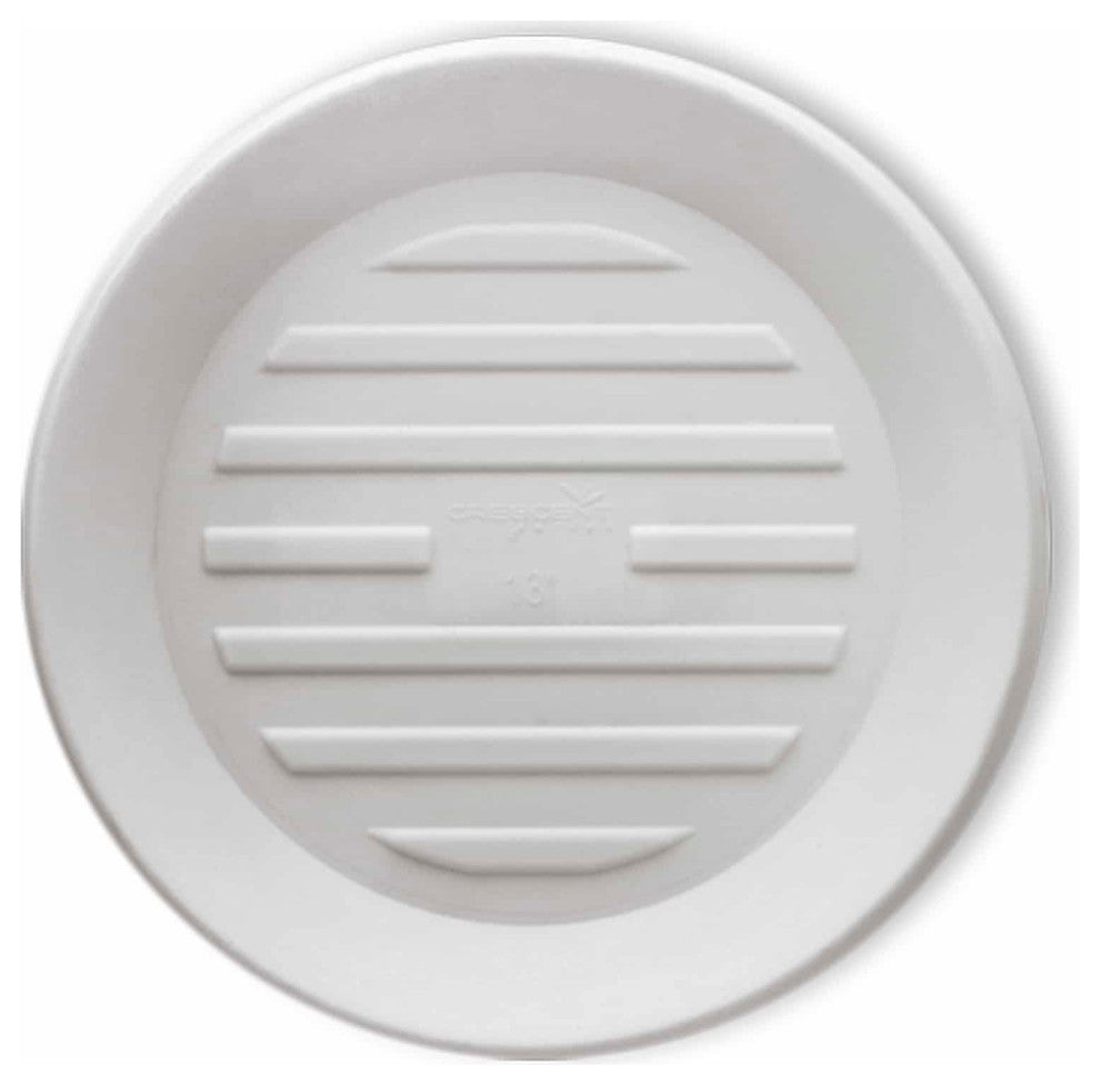 Universal Round Plant Saucer, Drip Tray, Inner Diameter 11" x Outer 14", White