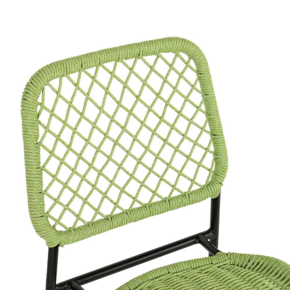 Lucy  Dyed Cord Outdoor Counter Stool, Green