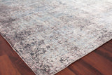 Fine Pure Silk Hand-Knotted Silk Ivory/Dark Gray/Multi Area Rug