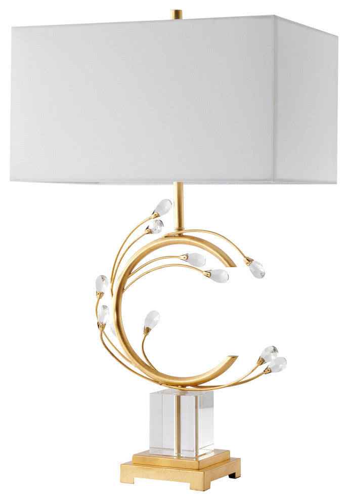 Crystal and Gold Branch Table Lamp, Gold