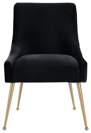 Beatrix Black Velvet Side Chair - Black
