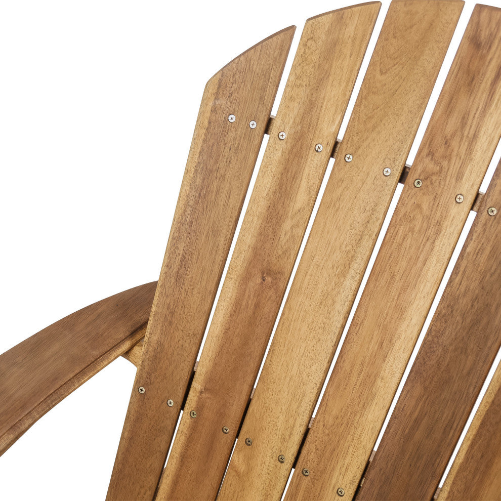 GDF Studio Vivian Outdoor Acacia Wood Adirondack Loveseat, Natural Stained