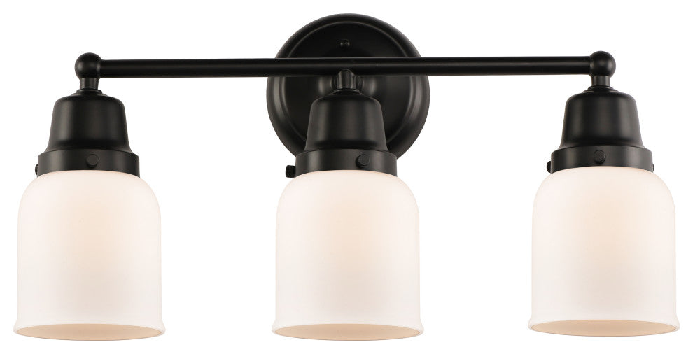 Innovations 623-3W-BK-G51 3-Light Bath Vanity Light, Matte Black