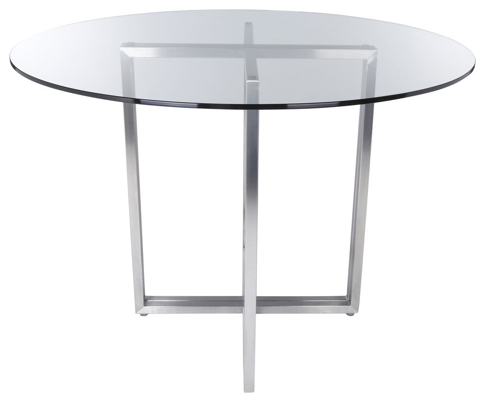 Legend Dining Table Bases Only, Brushed Stainless Steel
