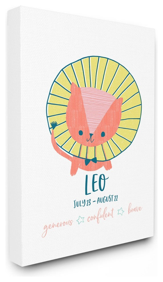 The Kids Room Fun Modern Zodiac Leo Lion XXL Canvas Wall Art, 30"x40"