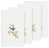 Linum Home Textiles Spring Time Embellished, White, Hand Towel, 4-Piece Set