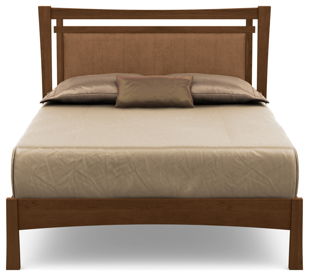 Monterey Bed, Upholstered Headboard, Saddle Cherry, Dark Brown, Cal King