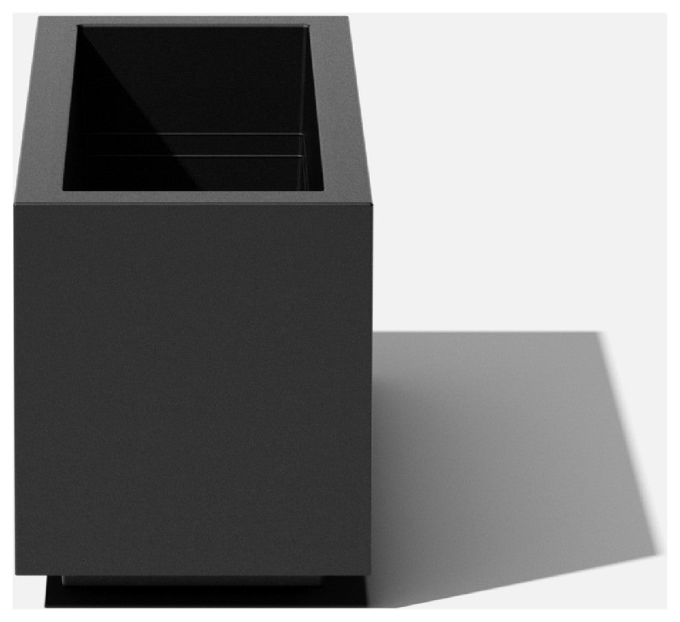 Veradek Block Series Long Box Planter, Black, 13"h X 11"w X 25"l