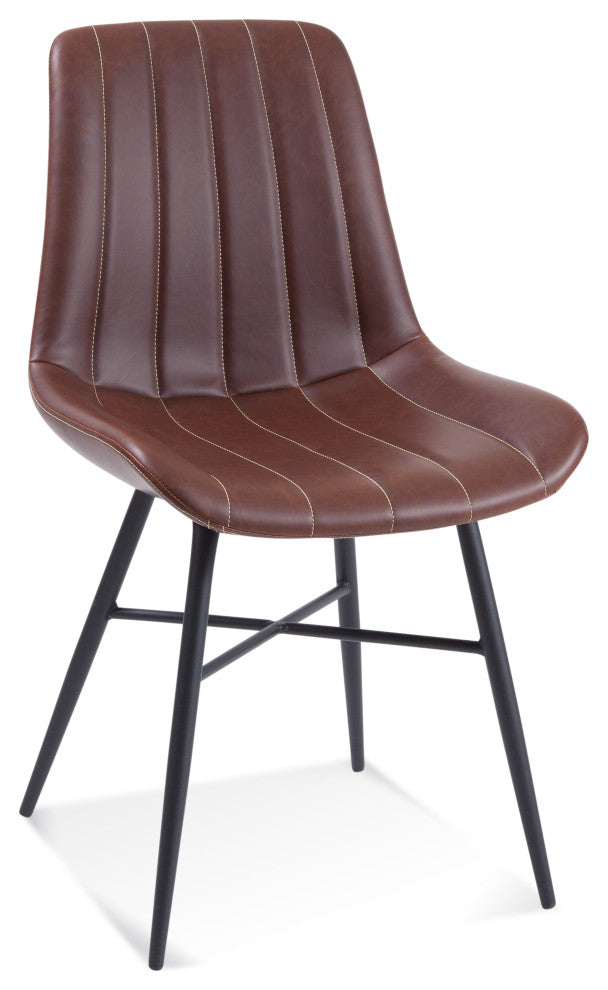 Dylan Side Chair, Brown Seat/Black Frame